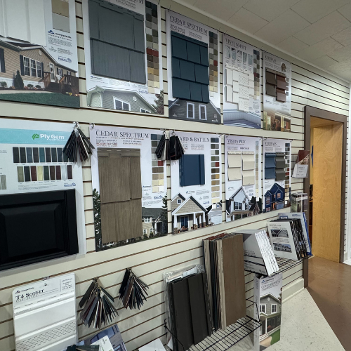 C.C. Allis & Sons display room siding samples.