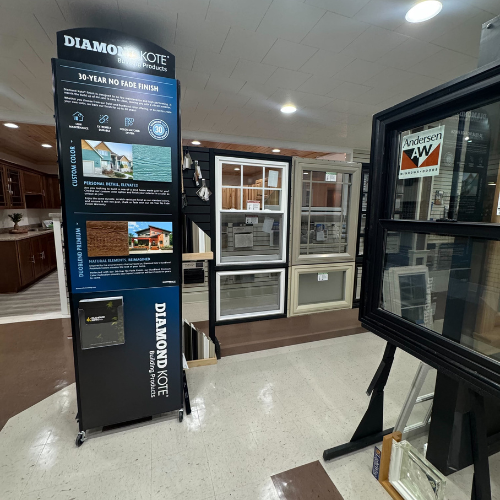 C.C. Allis & Sons display room window samples.