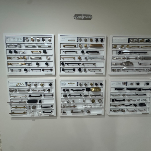 C.C. Allis & Sons display room hardware samples.