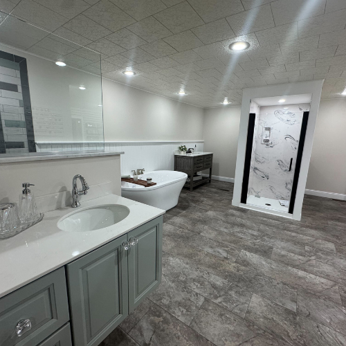 C.C. Allis & Sons display room bathroom vanity mockup.