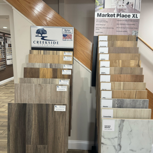 C.C. Allis & Sons display room flooring samples.