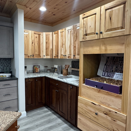 C.C. Allis & Sons display room cabinet and counter samples.