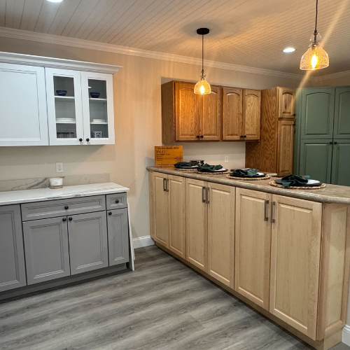 C.C. Allis & Sons display room cabinet samples.