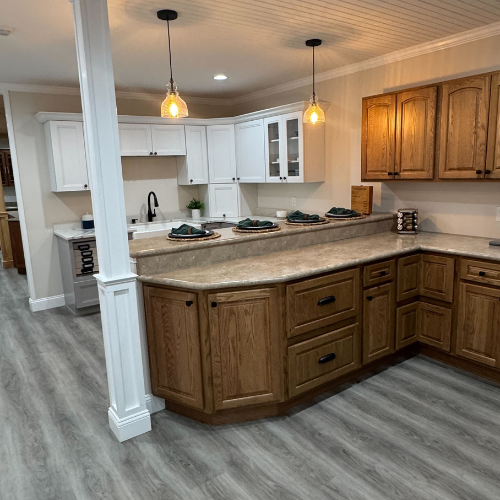 C.C. Allis & Sons display room counter and cabinet samples.