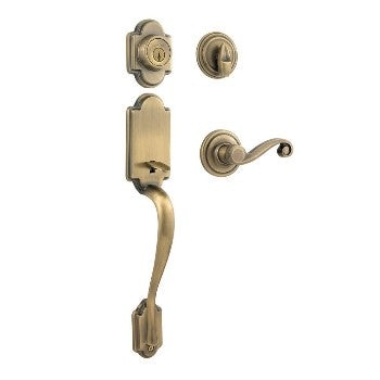 Kwikset 98001-095 Handleset, Arlingon/Lido Series Lever w/SmartKey ~ Antique Brass