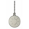 Ceiling Fan Nickel Pull Chain, Bulb Icon, 12-In.