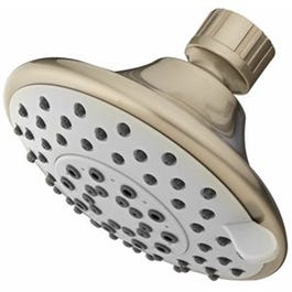 Showerhead, Fixed-Mount, 5-Settings, Brushed Nickel Plastic