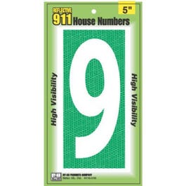 House Address Number 9, Reflective, 911 High-Visibility, 5-In.