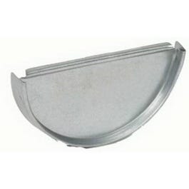 Gutter End Cap, Half Round, Galvanized, 5-In.