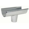 Gutter End With Drop Outlet, Galvanized, For Use With 5-In. Half Round Gutter