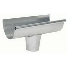 Gutter End With Drop Outlet, Galvanized, For Use With 5-In. Half Round Gutter