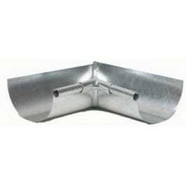 Gutter Half Round Mitre, Inside, Galvanized, 5-In.