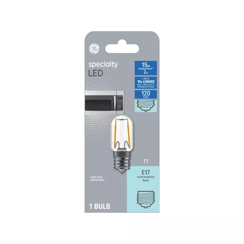GE Specialty T7 LED Light Bulb Appliance Bulb 15 Watt Replacement E17 Intermediate Base