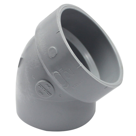 Canplas PVC DWV 45 Degree PVC Street Elbow Spigot x Hub