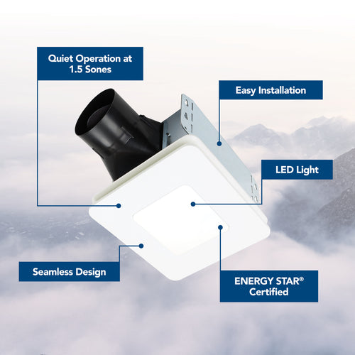 Broan-NuTone® Roomside Series Bathroom Exhaust Fan w/ LED Light, 80 CFM, ENERGY STAR®
