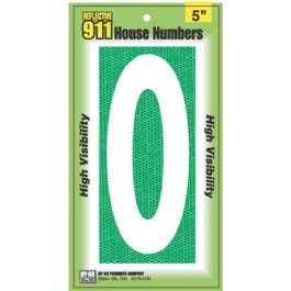 House Address Number 0, Reflective, 911 High-Visibility, 5-In.