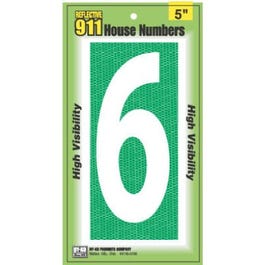 House Address Number 6, Reflective, 911 High-Visibility, 5-In.